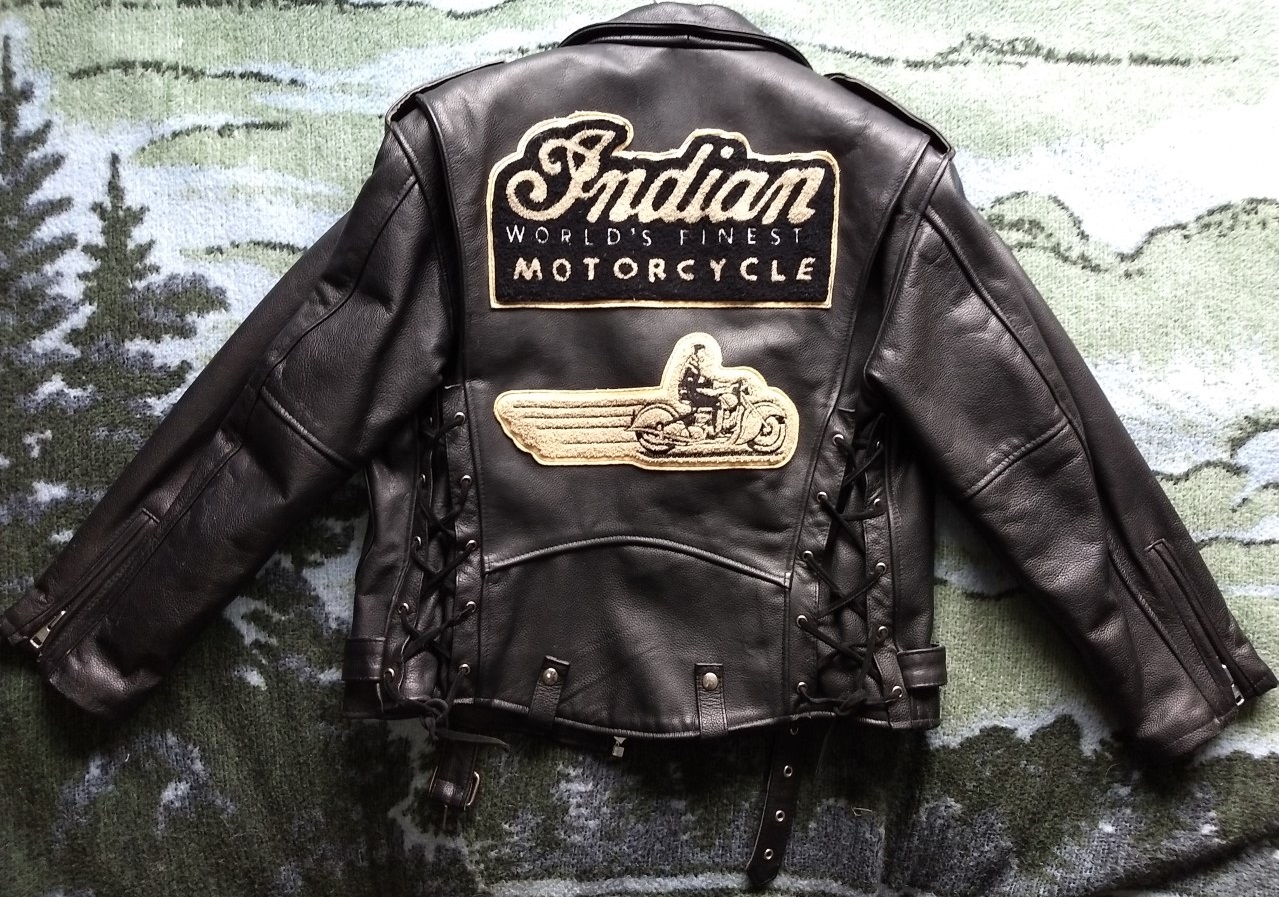 Leather Motorcycle Jacket with Indian Motorcycle patches $280 or best ...